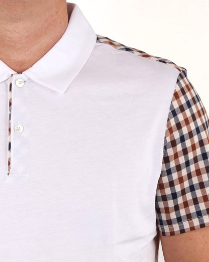 Aquascutum Rutland Vicuna Detail Polo Shirt White