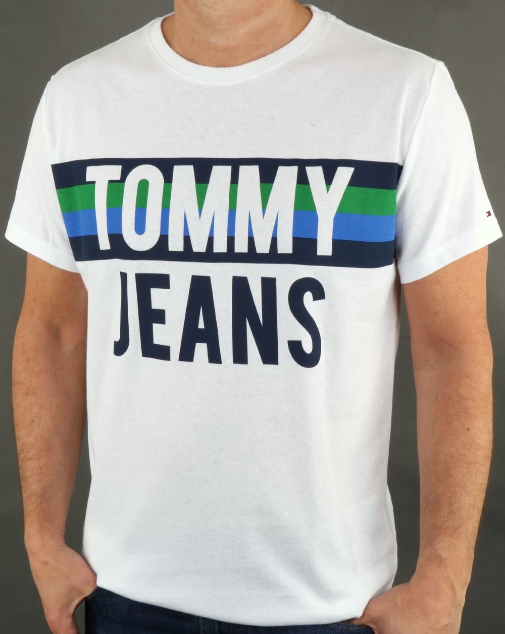 Tommy Hilfiger Colorblock Font T Shirt Classic White