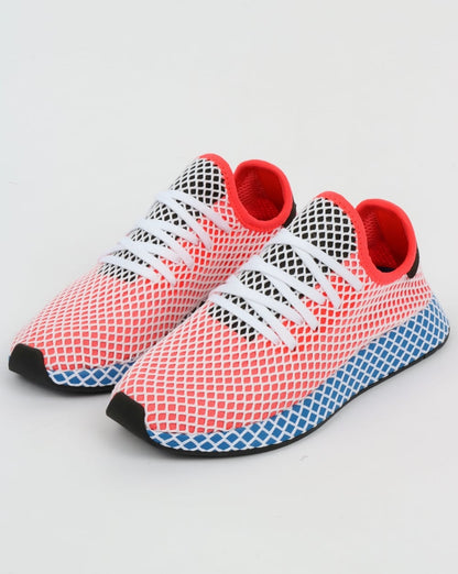 Adidas Deerupt Runner Trainers Solar Red/Bluebird