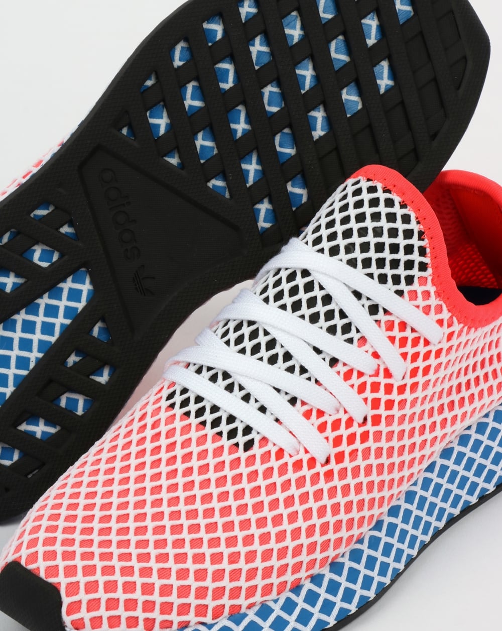 Adidas Deerupt Runner Trainers Solar Red/Bluebird