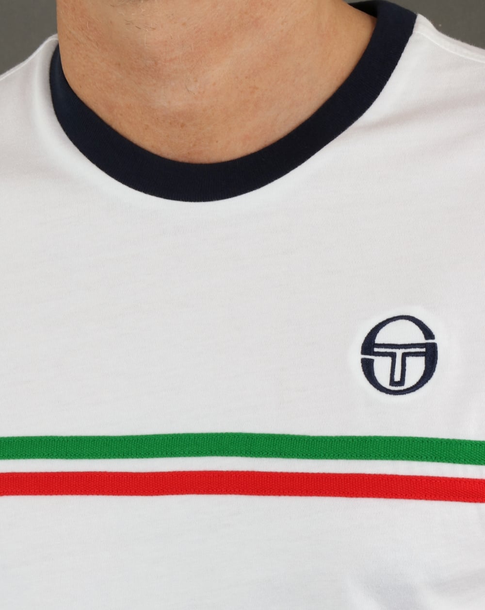 Sergio Tacchini Supermac T-shirt White/Green/Red