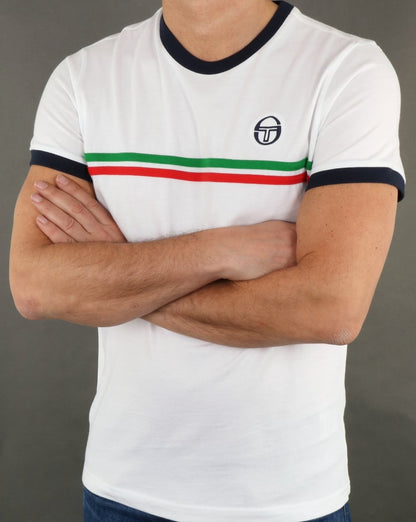 Sergio Tacchini Supermac T-shirt White/Green/Red
