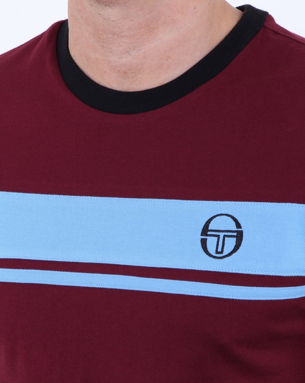 Sergio Tacchini Masters T Shirt Claret/Sky