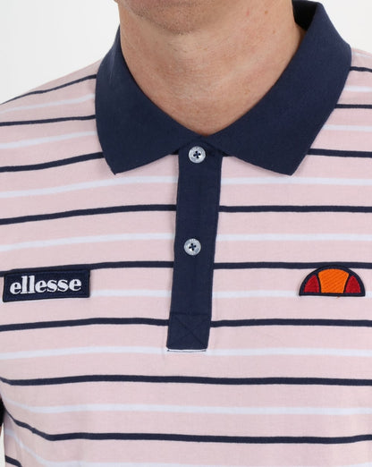 Ellesse Light Pink Navy Striped Polo Shirt