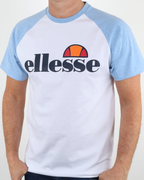 Ellesse Contrast Logo T Shirt White / Sky