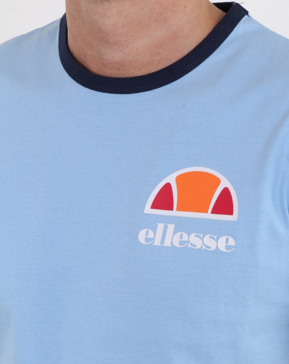 Ellesse Ringer T Shirt Sky Blue
