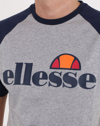 Ellesse Contrast T Shirt Grey Marl Navy