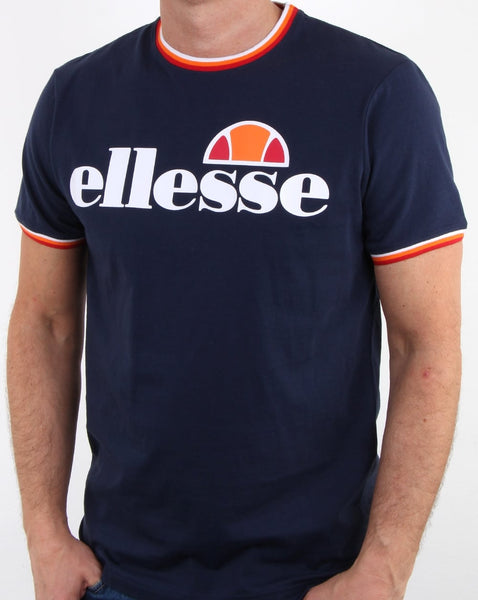Ellesse Multi Ringer T Shirt Navy