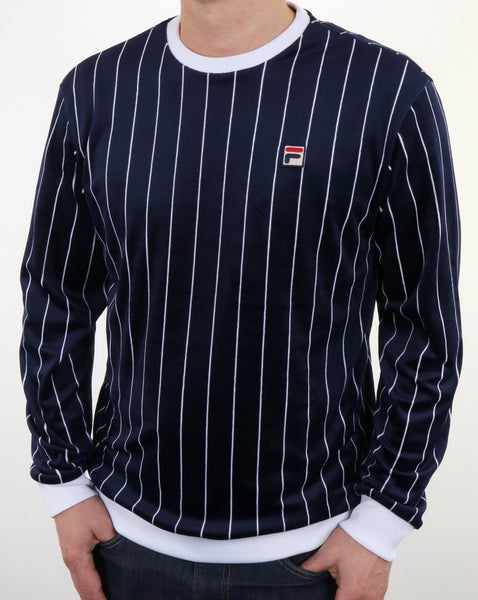 Fila Vintage Valencia Velour Sweatshirt Navy