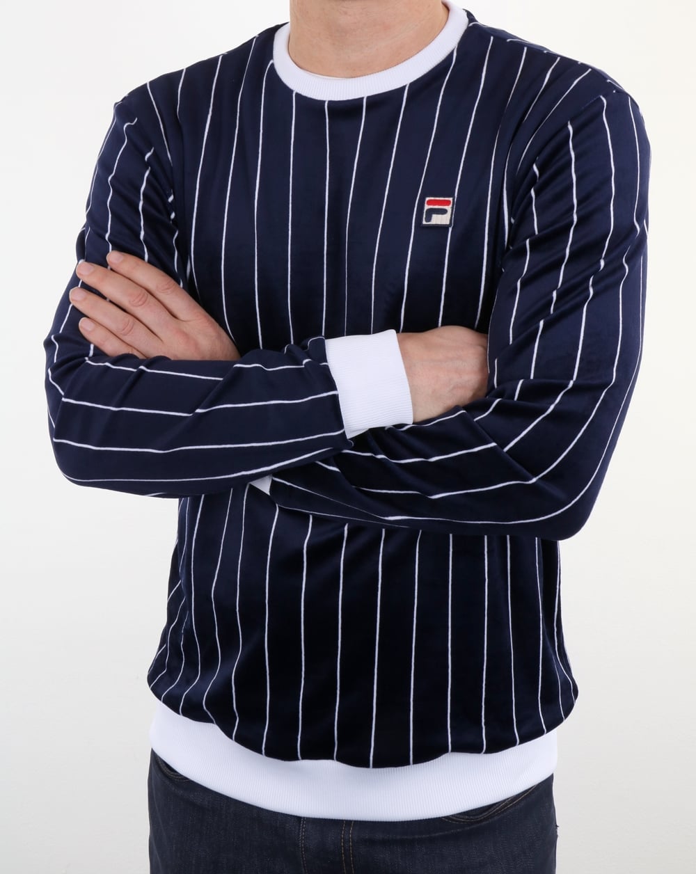 Fila Vintage Valencia Velour Sweatshirt Navy