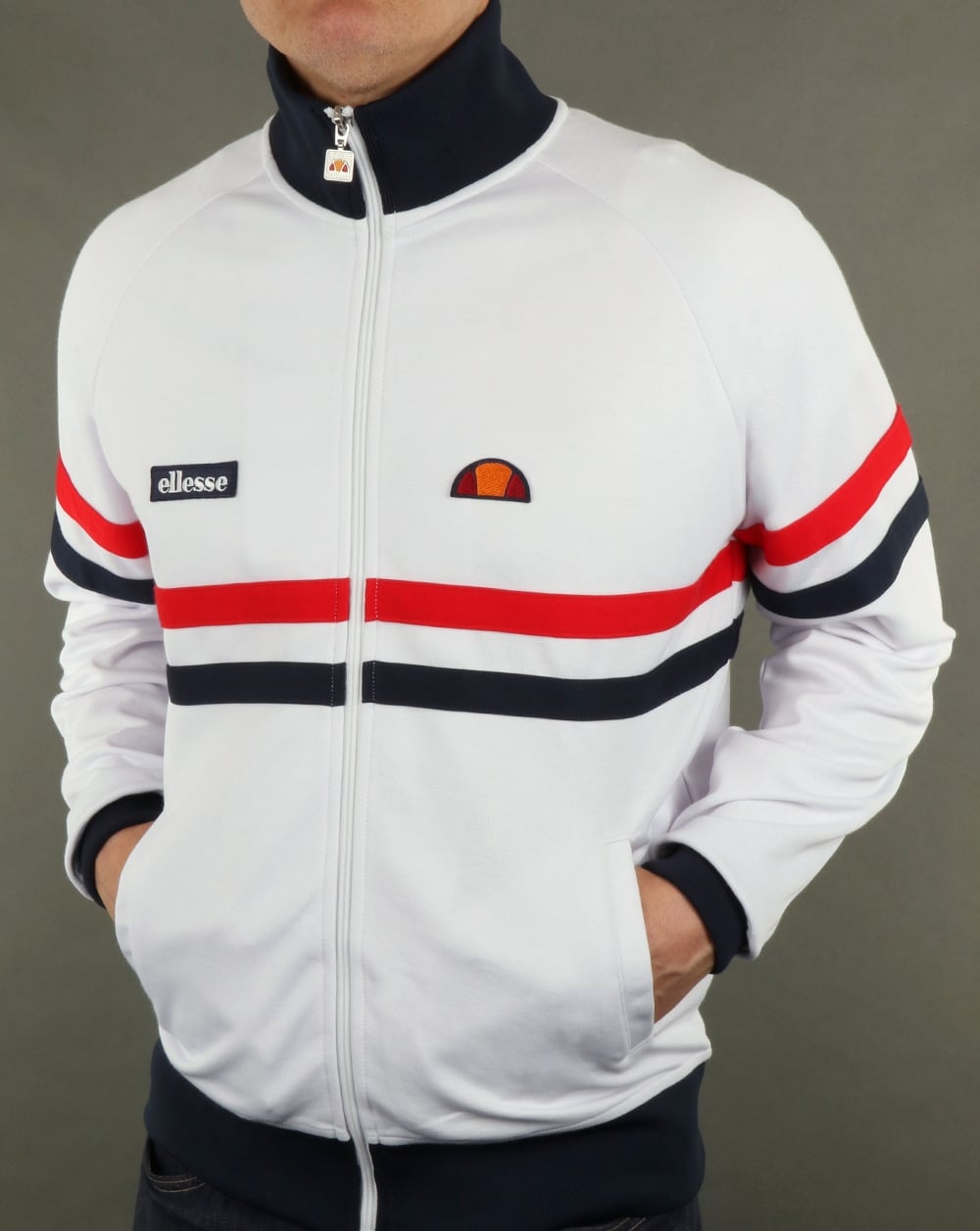 Ellesse Rimini Track Top White/Red/Navy