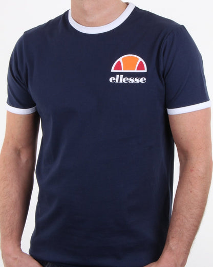 Ellesse Ringer T Shirt Navy