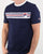 Fila Vintage Chest Stripe T Shirt Navy