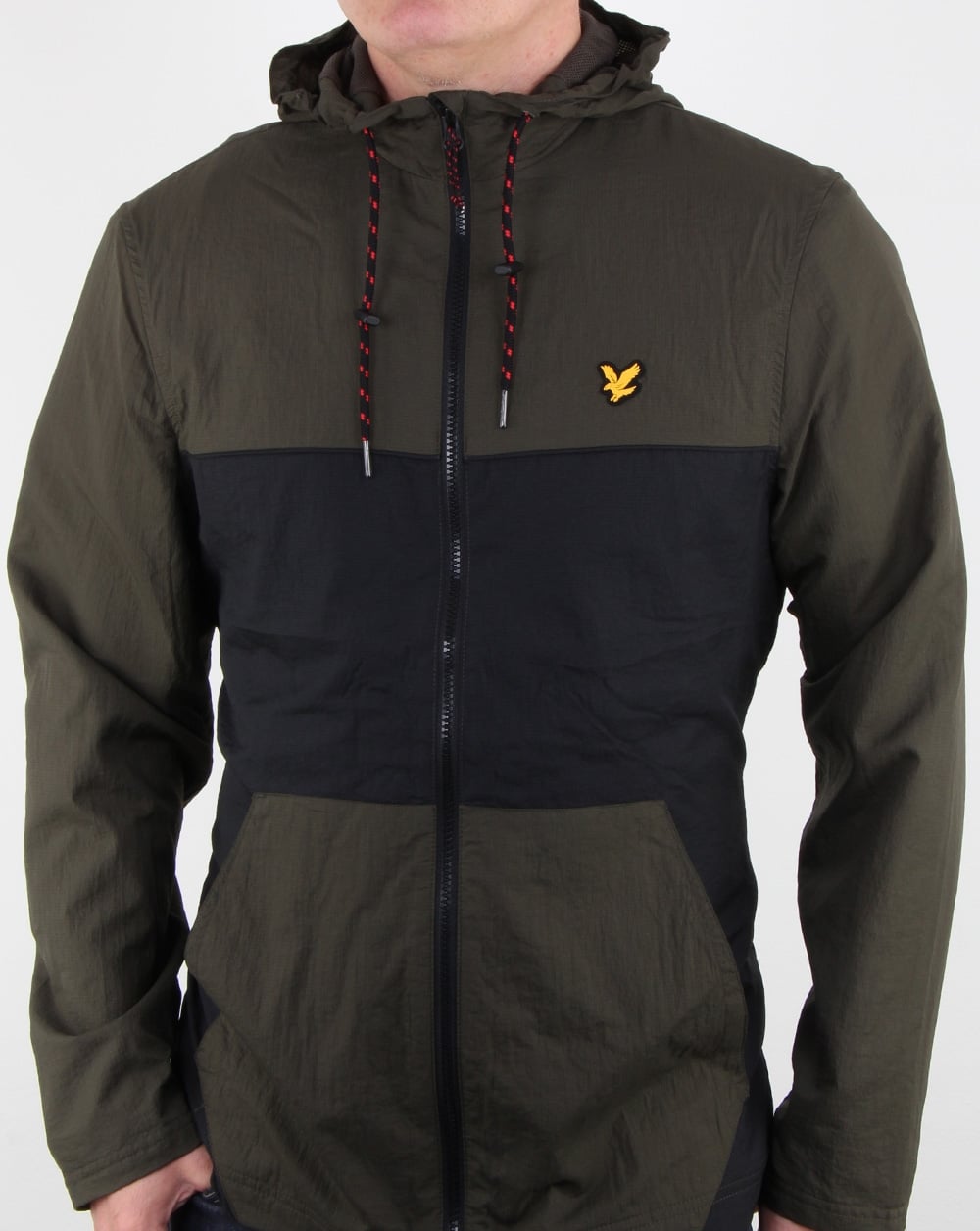 Lyle And Scott Fitness Baxter Hooded Windbreaker Olive