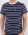 Luke Finn Fine Stripe T Shirt Navy