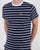 Luke Finn Fine Stripe T Shirt Navy