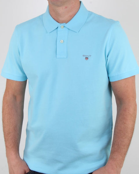 Gant Pique Rugger Polo Topaz Blue