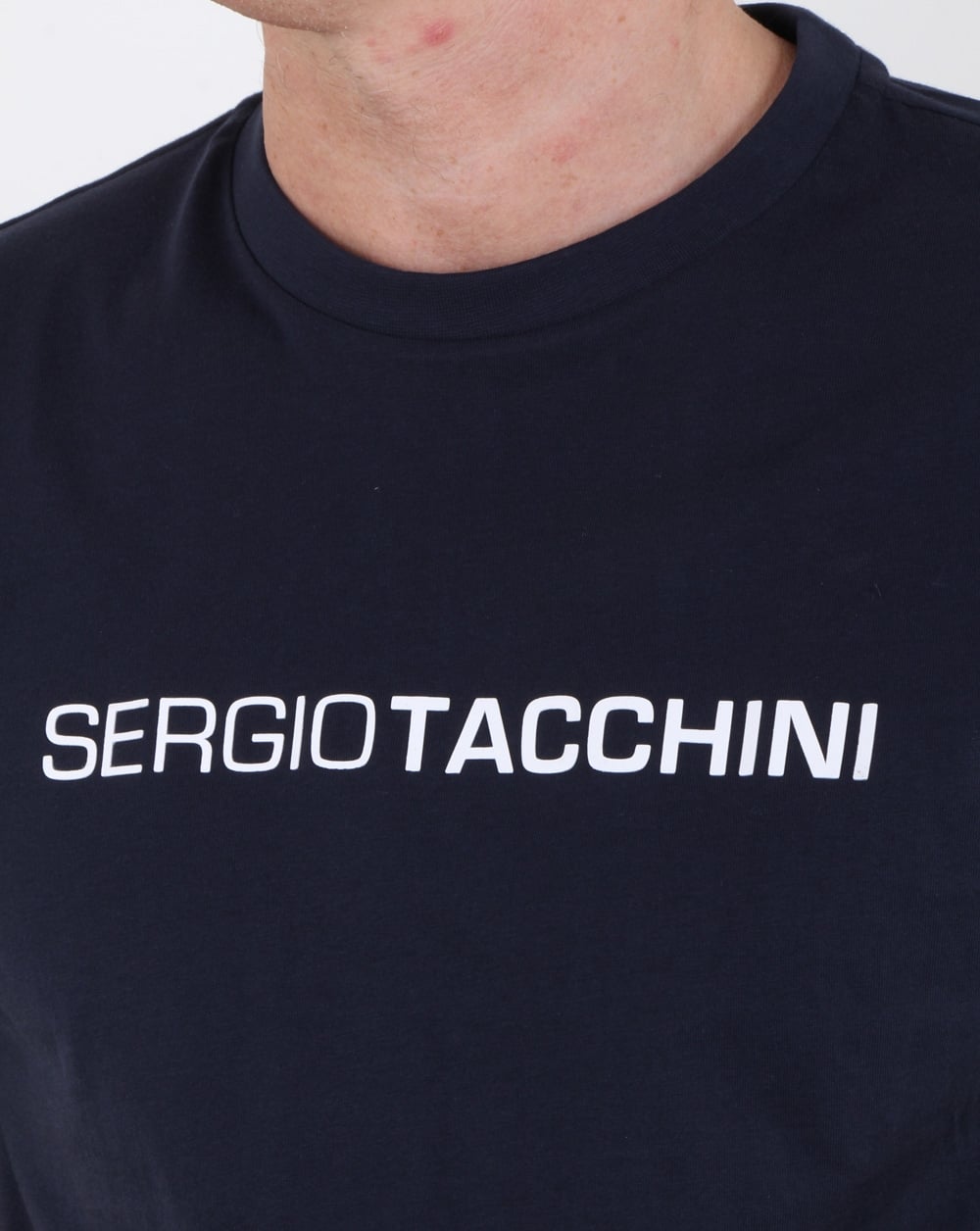 Sergio Tacchini linear logo T Shirt Navy
