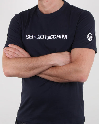 Sergio Tacchini linear logo T Shirt Navy