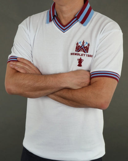 80s Casual Classics West Ham 1980 FA Cup Final Retro Football Shirt White