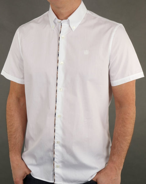 Aquascutum Kedge Check Trim Shirt White