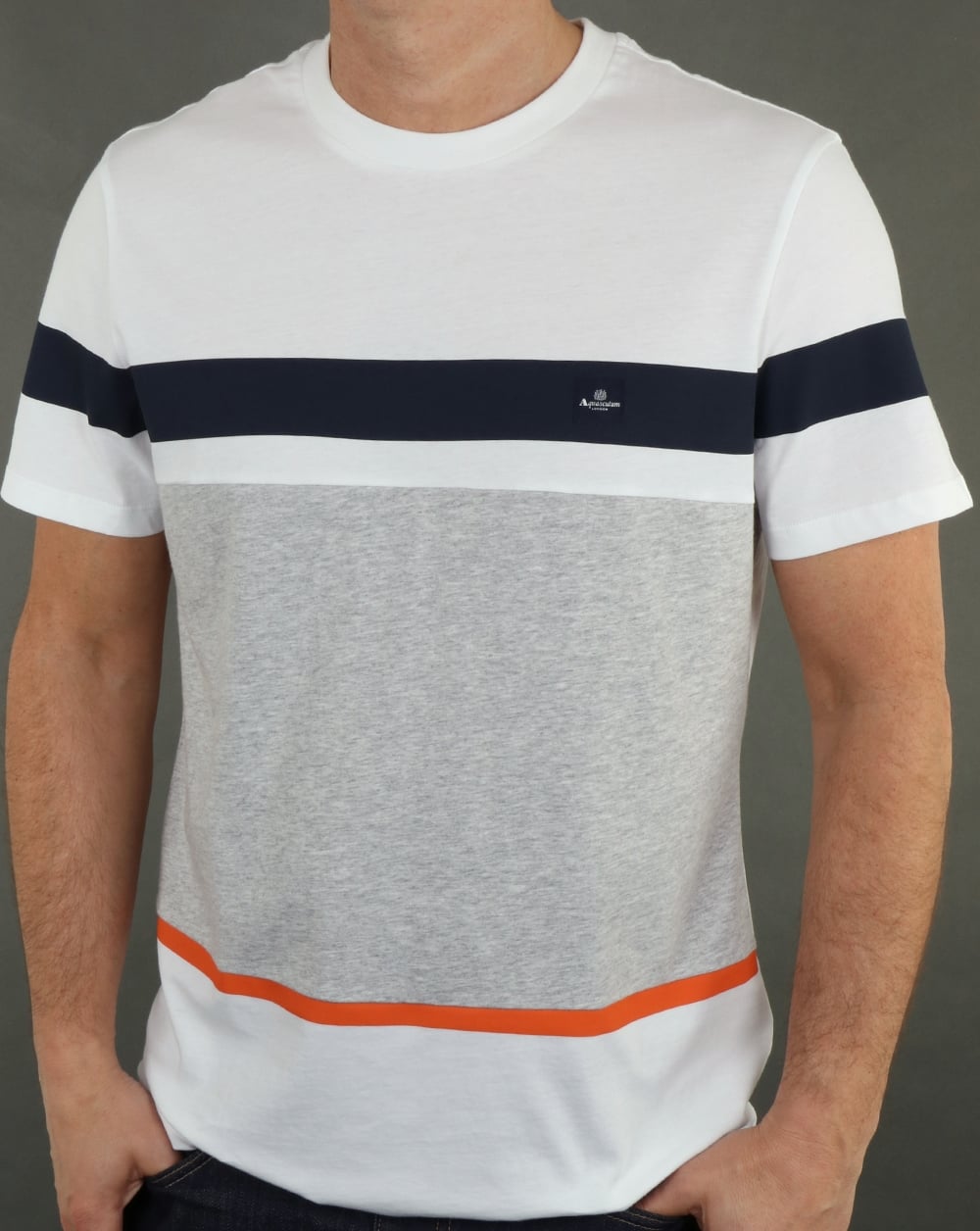 Aquascutum Roeburn Block Colour Stripe T Shirt White