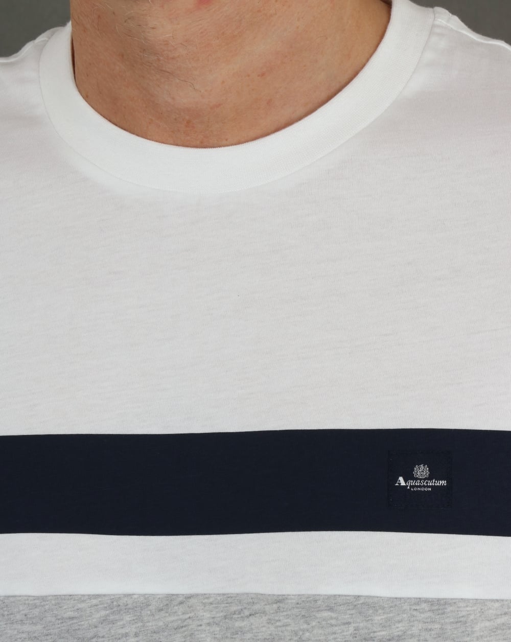 Aquascutum Roeburn Block Colour Stripe T Shirt White