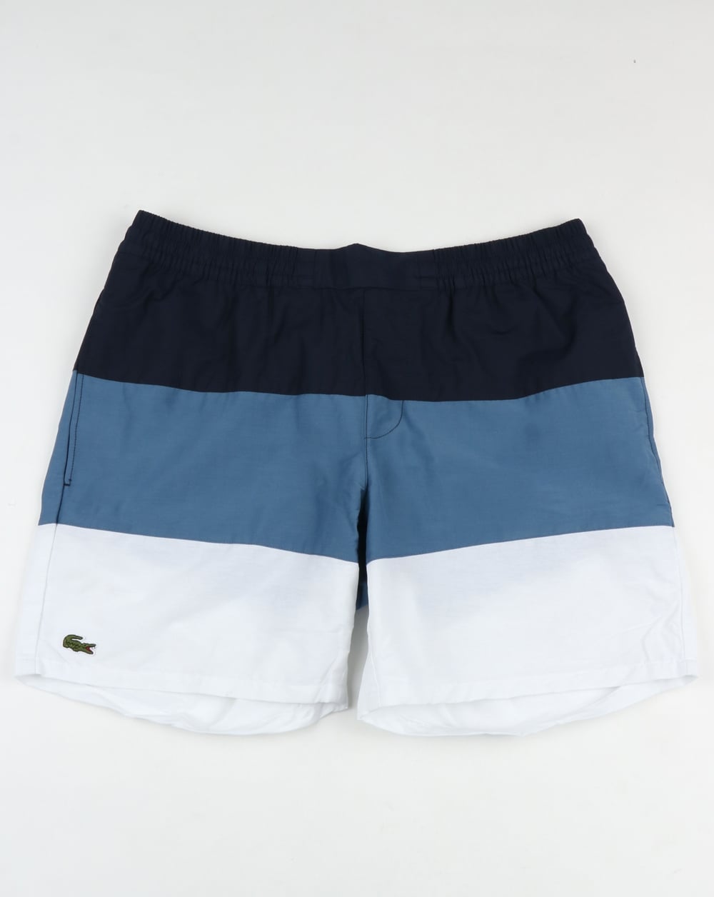 Lacoste Block Stripe Swim Shorts Navy/Blue/White