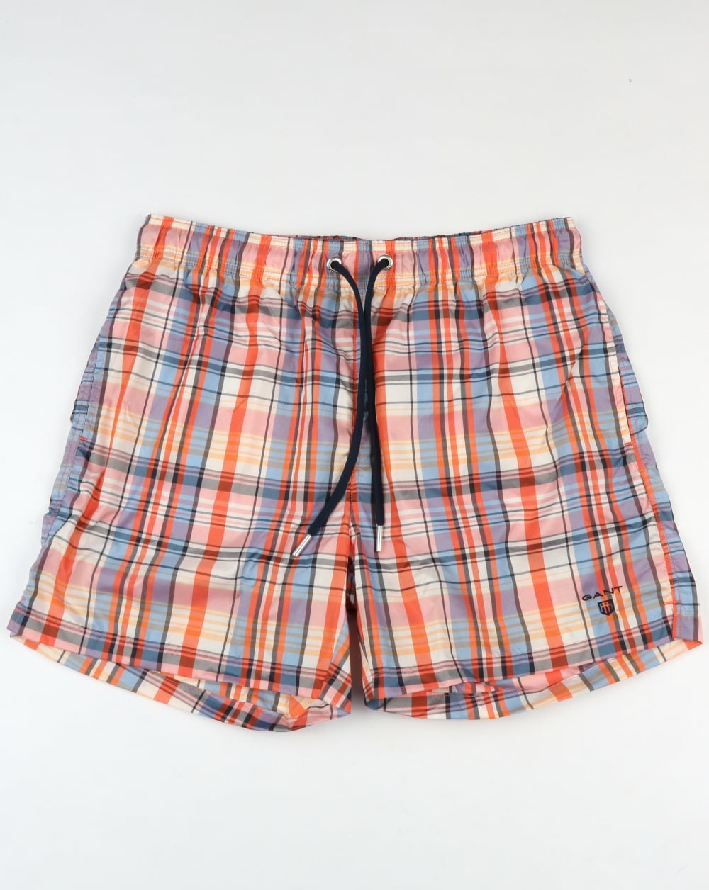 Gant Pastel Check Swim Shorts Coral