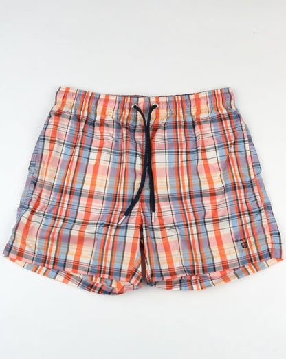 Gant Pastel Check Swim Shorts Coral