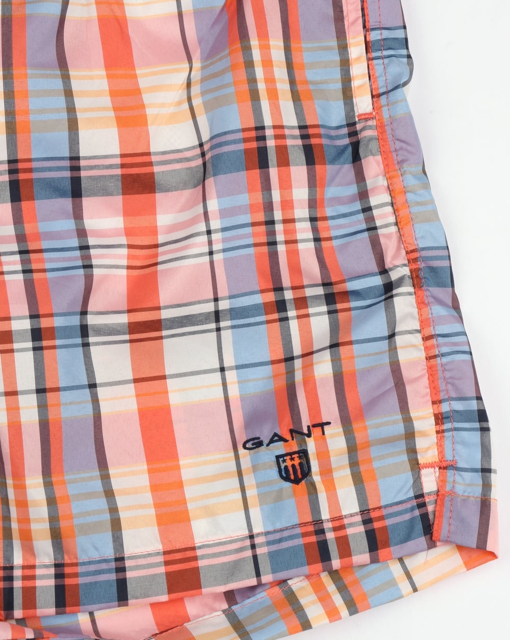 Gant Pastel Check Swim Shorts Coral