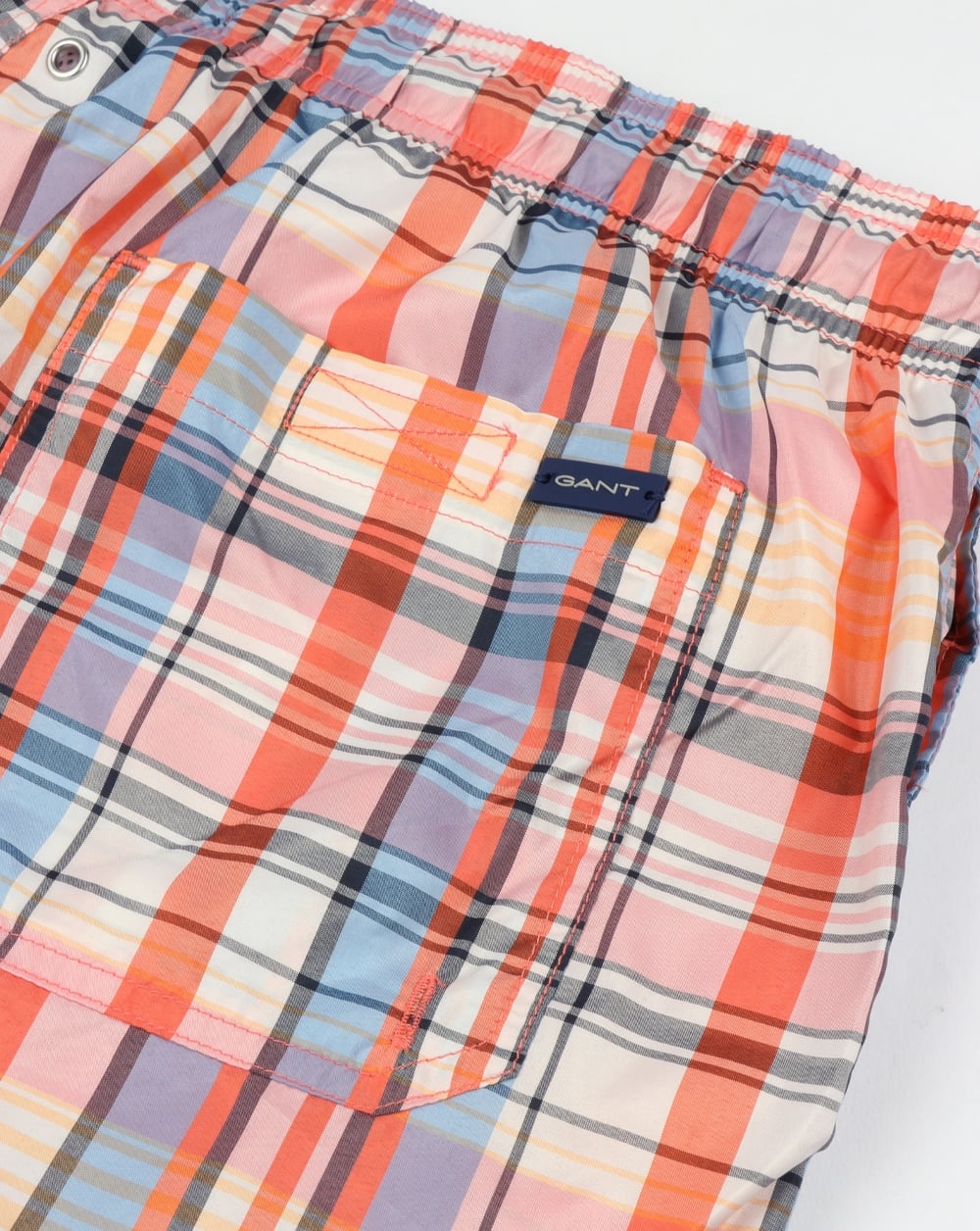 Gant Pastel Check Swim Shorts Coral