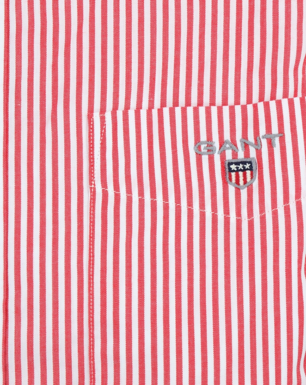 Gant Poplin Banker Striped Shirt Bright Red