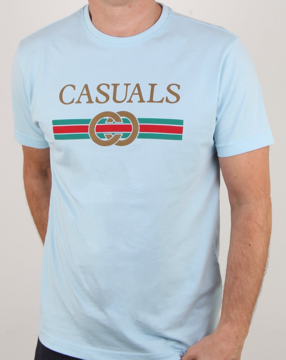 80s Casual Classics Designer Casual T Shirt Sky Blue