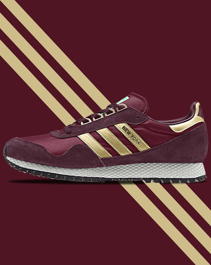 Adidas New York Trainers Burgundy/Gold