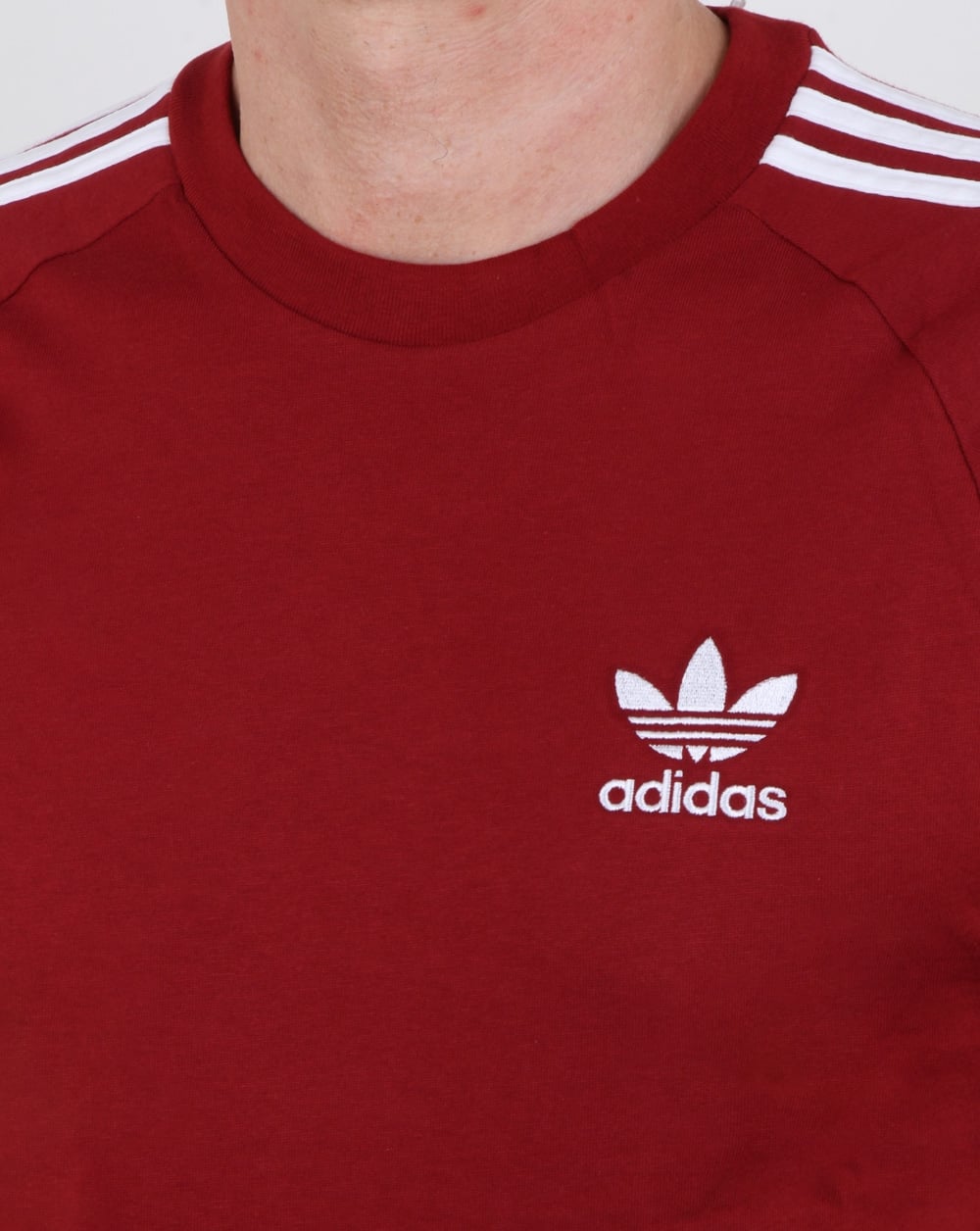 Adidas Originals 3 Stripes T Shirt Rust Red