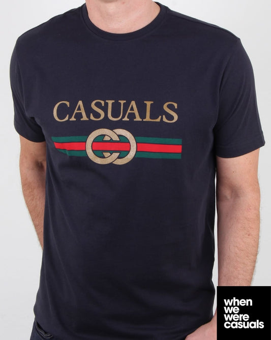 80s Casual Classics Designer Casual T Shirt Navy