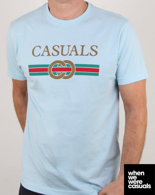 80s Casual Classics Designer Casual T Shirt Sky Blue