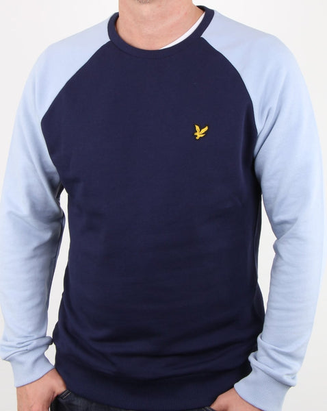 Lyle And Scott Lightweight Raglan Sweatshirt Stonewash Blue