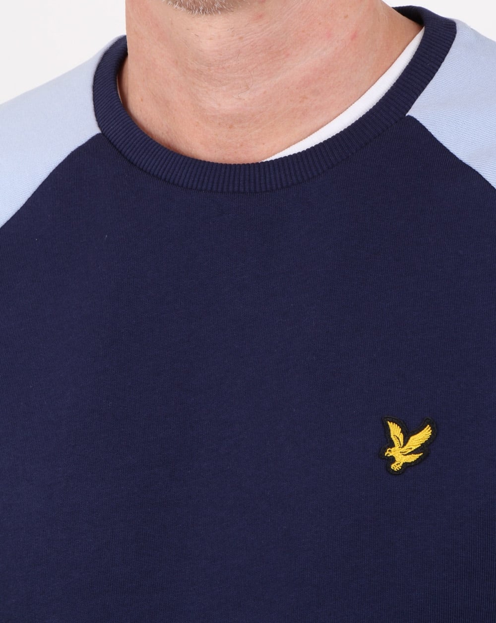 Lyle And Scott Lightweight Raglan Sweatshirt Stonewash Blue