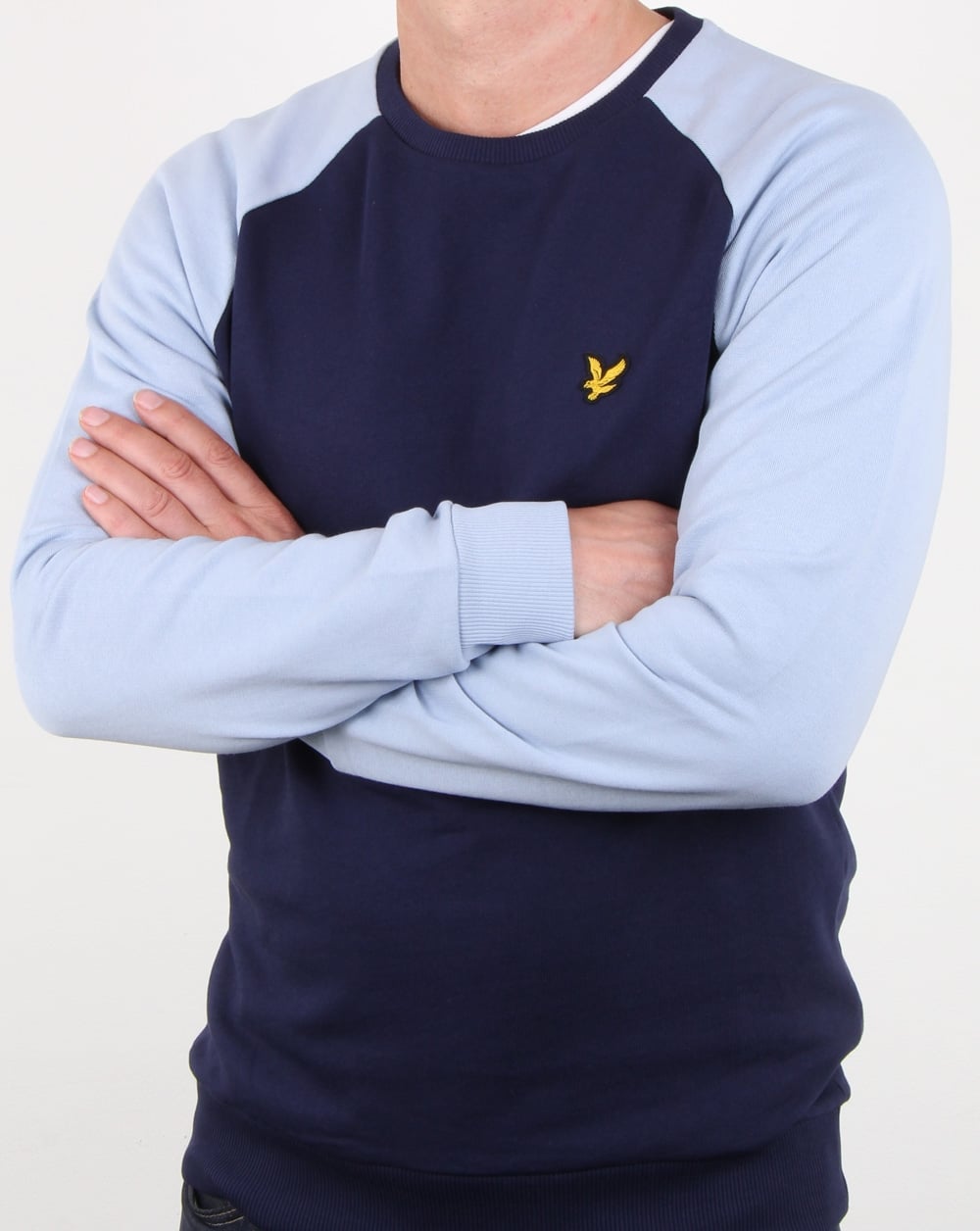 Lyle And Scott Lightweight Raglan Sweatshirt Stonewash Blue