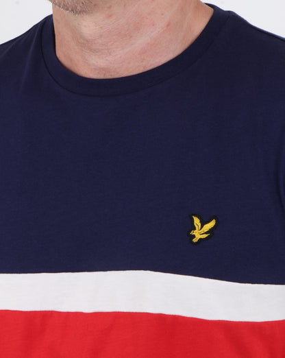 Lyle And Scott Yoke Stripe T-shirt Navy