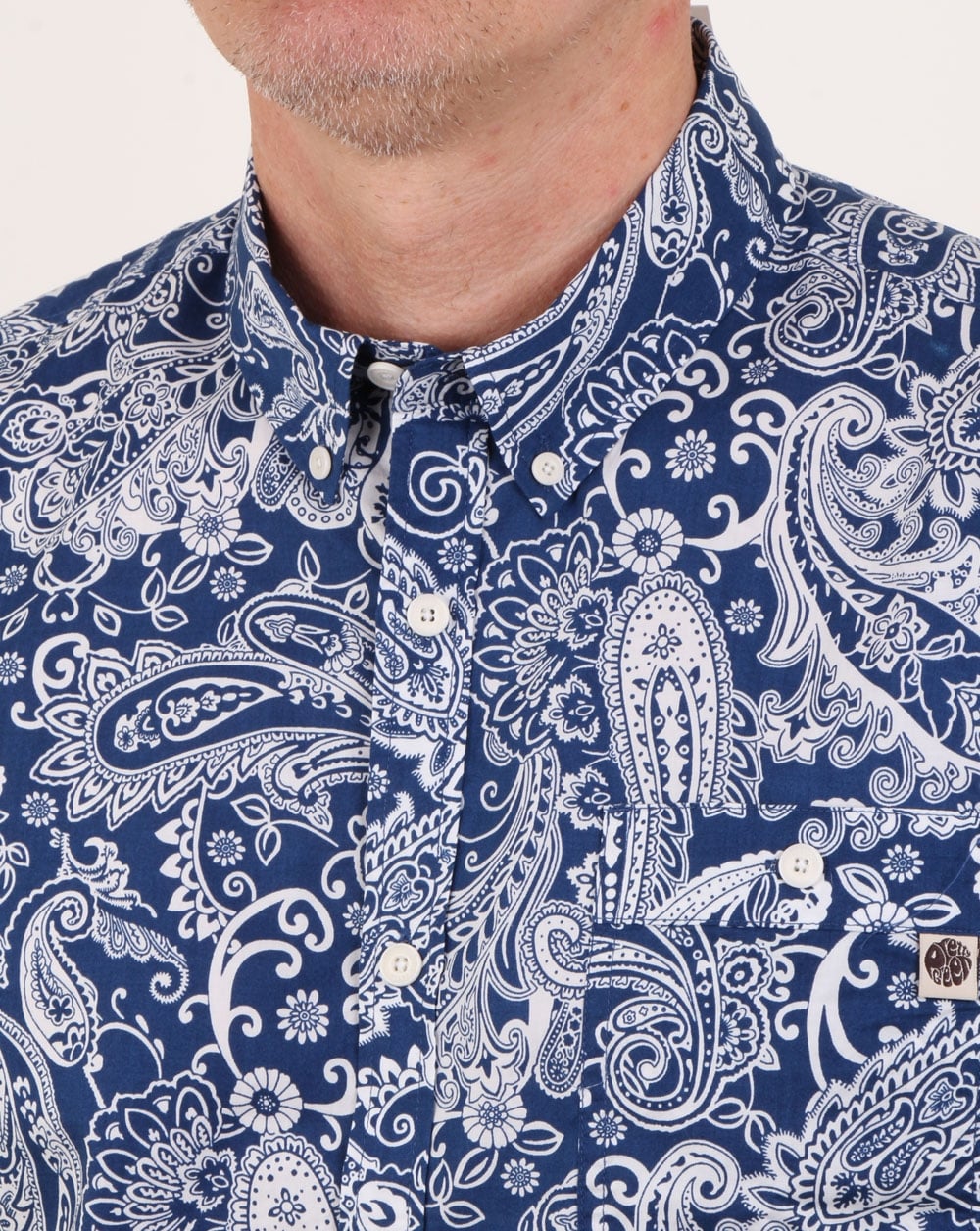 Pretty Green Payton Paisley Shirt Navy