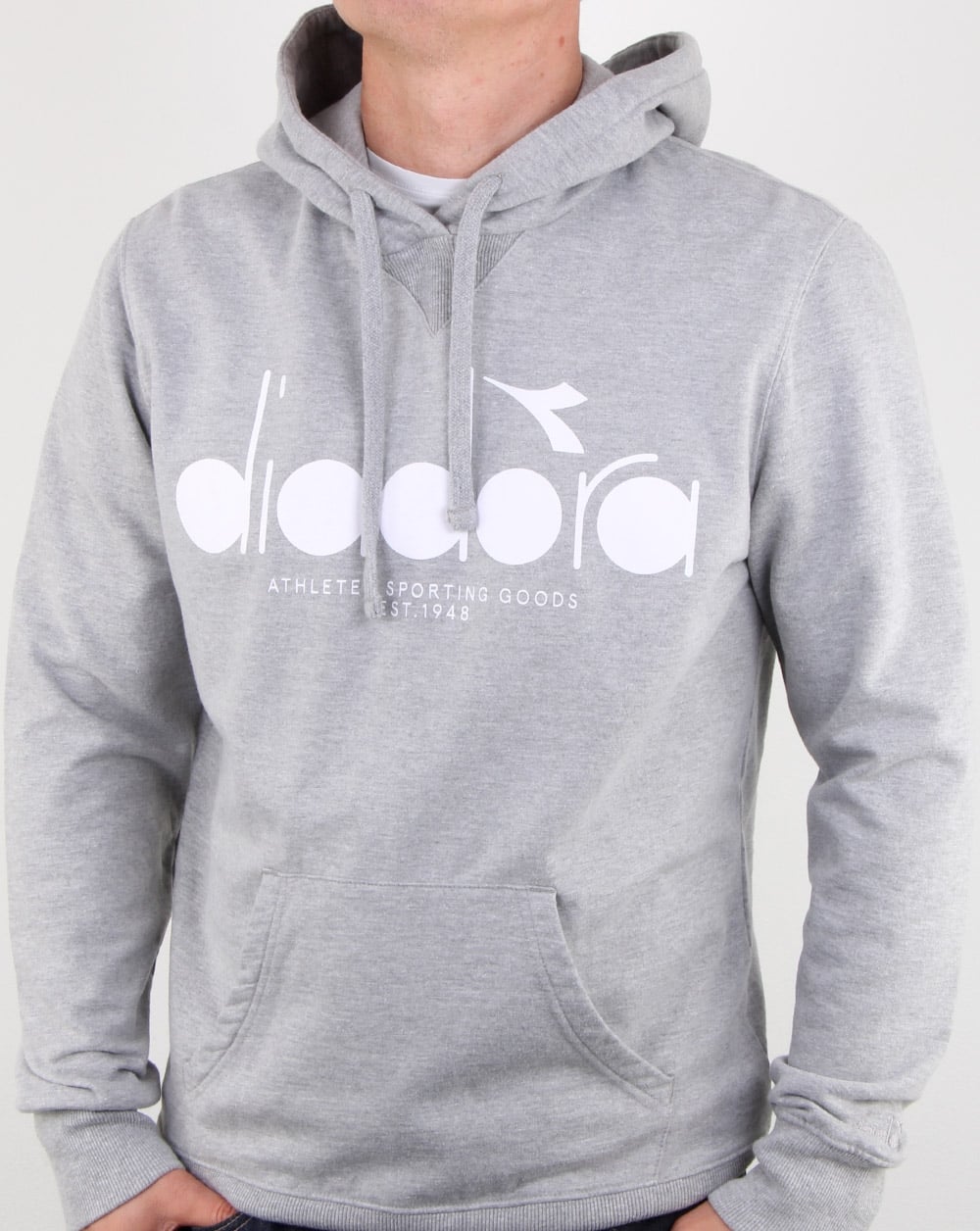 Diadora Logo Hoodie Grey Melange