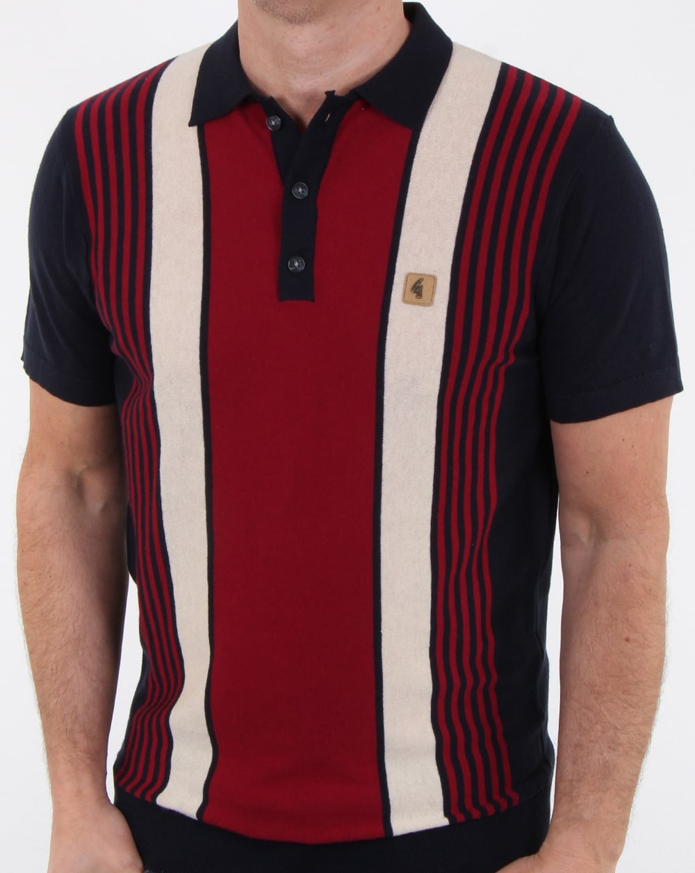 Gabicci Vintage Searle Knitted Polo Shirt Navy