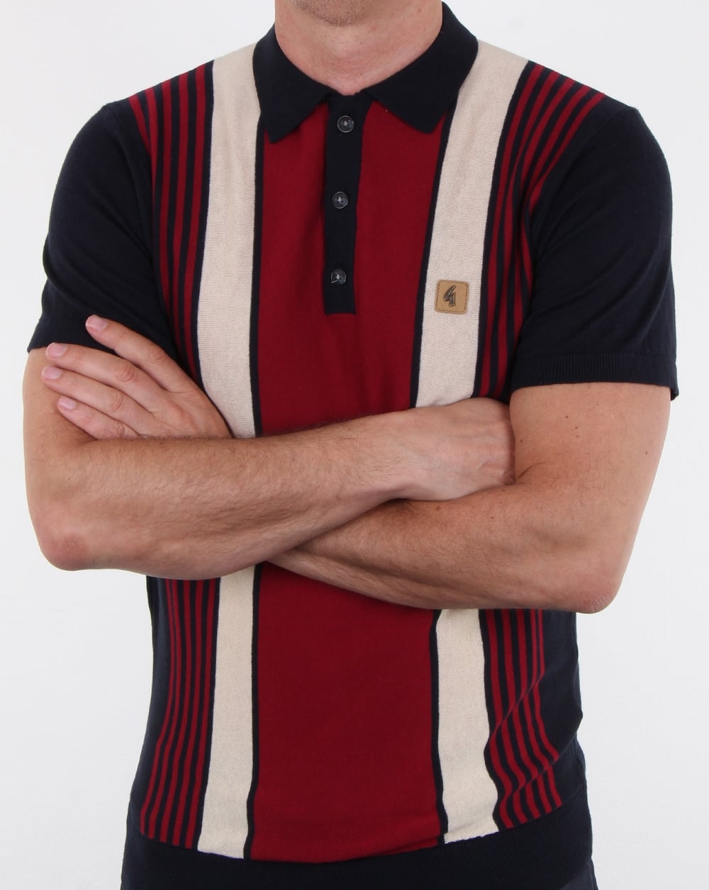 Gabicci Vintage Searle Knitted Polo Shirt Navy