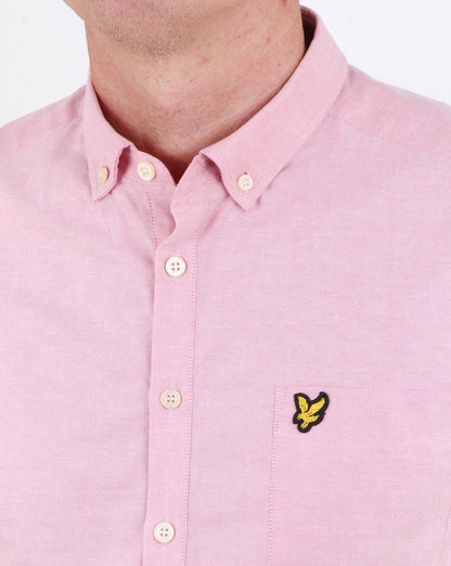 Lyle And Scott Overhead Oxford Short Sleeve Shirt Pink