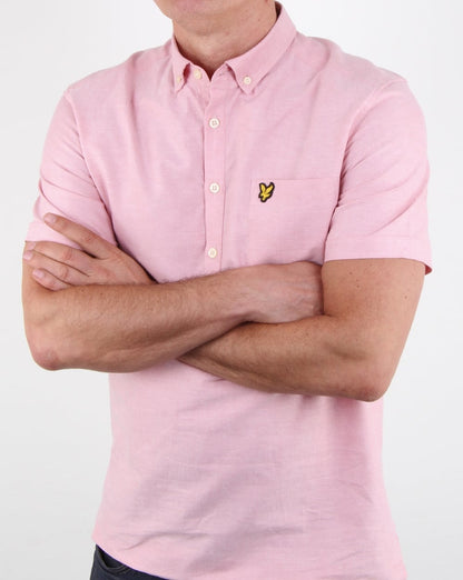 Lyle And Scott Overhead Oxford Short Sleeve Shirt Pink