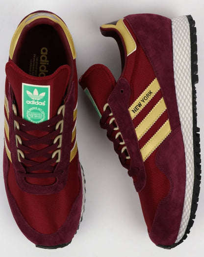 Adidas New York Trainers Burgundy/Gold
