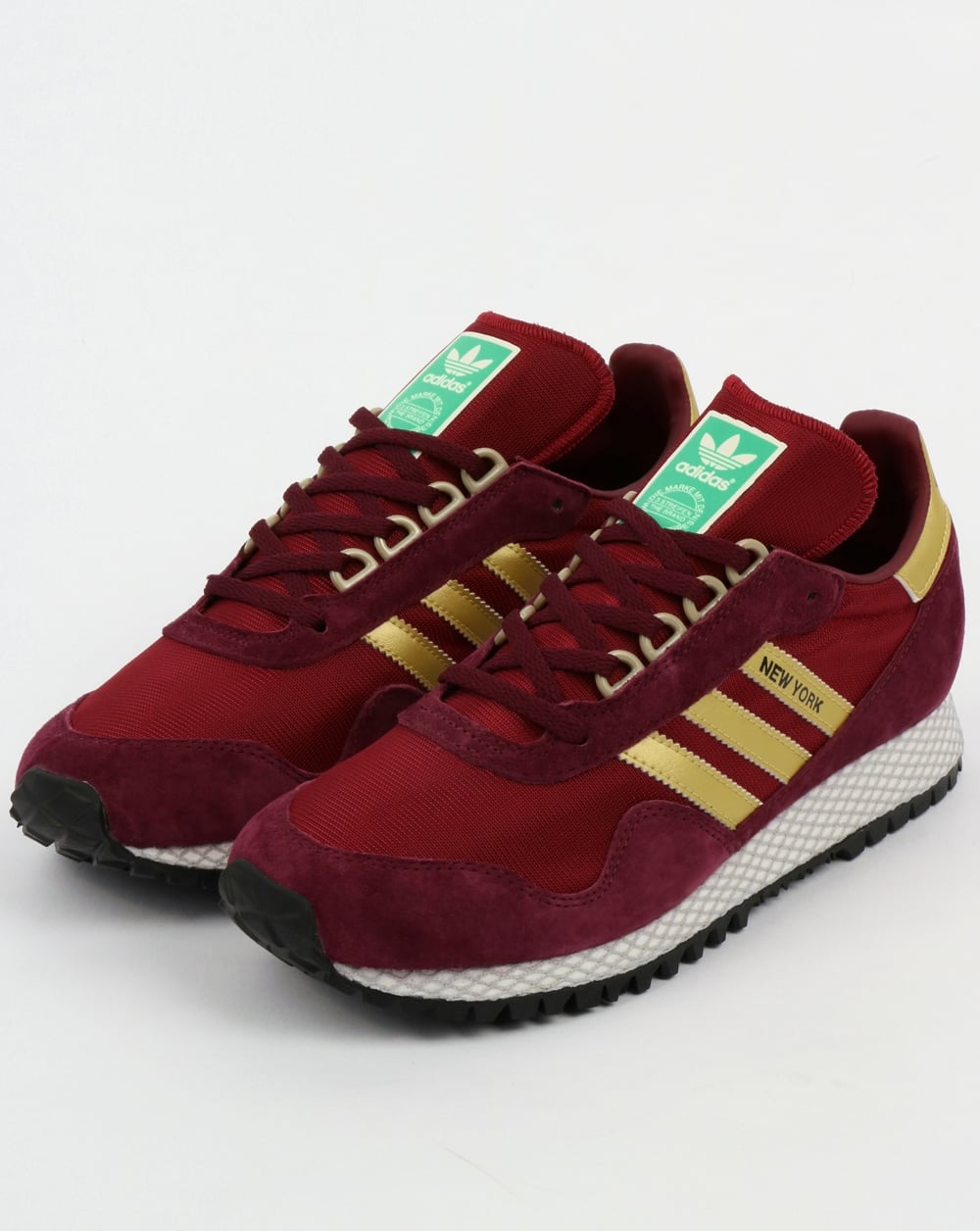 Adidas New York Trainers Burgundy/Gold